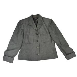 Vintage SALVATORE FERRAGAMO Classic Wool Blazer Jacket Size 14 - Gray